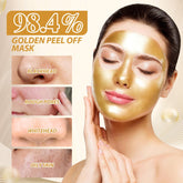 2Pcs Gold Foil Peel-Off Mask,98.4% Golden Peel Off Mask, 98.4 Gold Mask,Anti-Aging Gold Face Mask for Moisturizing,Gold Peel Off Mask, Reduces Fine Lines,Cleans Pores